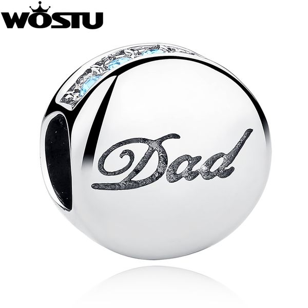 

новая мода 925 charm beads fit оригинальный wst браслет подвеска стерлингового серебра папа аутентичные ювелирные изделия diy подарок для от, Blue;slivery