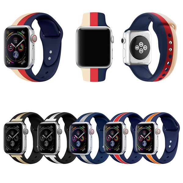 

силиконовая полоса спорт мягкий засов браслет ремень для apple watch band 38 мм 40 мм 42 мм 44 мм для iwatch ремень серии 1 2 3 4, Black;brown