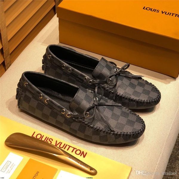 

18ss leather men casual shoes luxury brands mens loafers moccasins breathable slip on black driving shoes plus size tenis masculino yyy11
