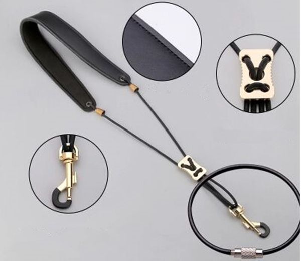 

saxophone shoulder strap adjustable genuine leather neck strap for alto tenor soprano sax new common use251y