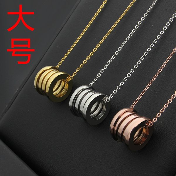 

2019 new Fashion brand Jewelry Pendant Necklace Women Ladies 18K rose Silver Gold necklace large size Titanium steel love necklace