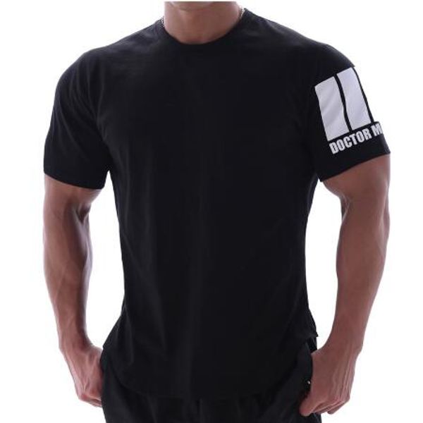 T-shirt da uomo di nuova tendenza Palestre Fitness Bodybuilding T-shirt T-shirt moda uomo Manica corta Abbigliamento casual con M-XXL