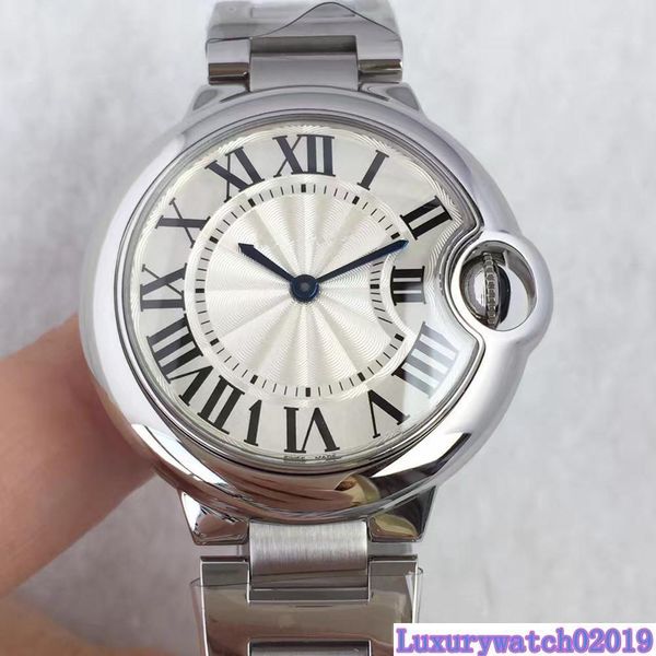 

2019 u1 factory mens sports watches balloon series 42 mm white dial stainless steel strap automatic mechanical wristwatch ing, Slivery;brown