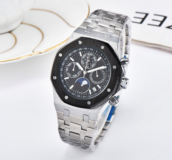 

luxury mens watches classic style full stainless steel strap wristwatches sapphire super luminous, Slivery;brown