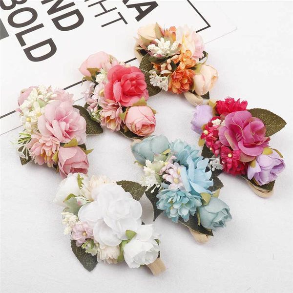

handmade baby flower headbands girls pgraphy hair accessories, Slivery;white