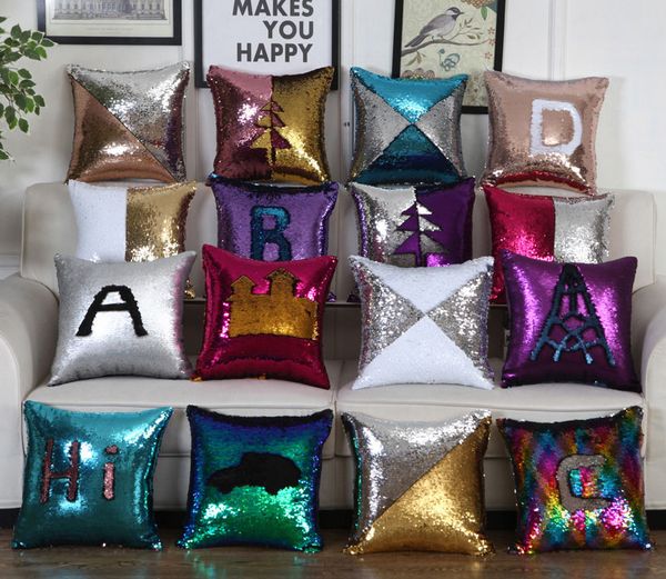 Sequin Magic Mermaid Pillow Covers Reversible Sequins Pillows