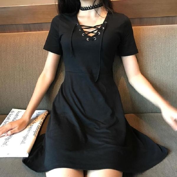 

womens dresses summer dress bandage womens vintage dress short sleeve v neck mini slim dresses harajuku drop shipping designer clothes, Black;gray