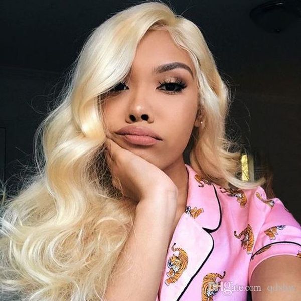 Platinum Blonde Human Hair Wig Pre Plucked For Black Women Body