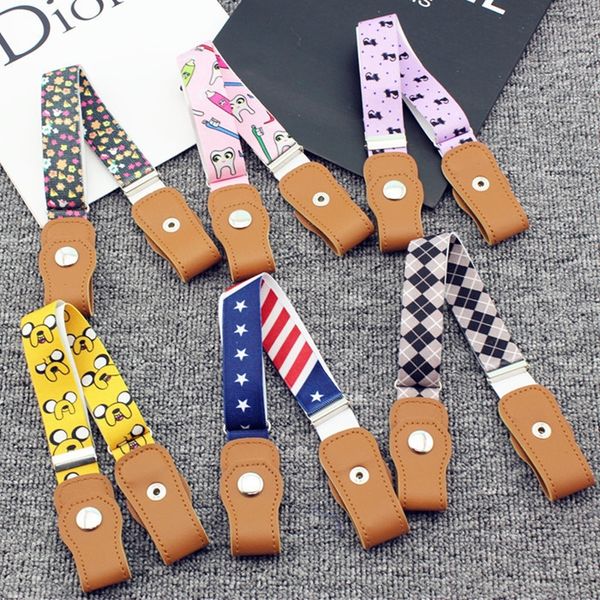 

rubber children's pants rubber elastic b elastic band anti-drop belt boys' and girls' baby kindergarten button belt, Black;brown