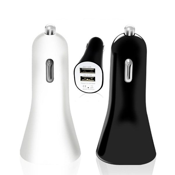 

white black color dual usb ports 2.1a car charger adapter for samsung htc android phone bluetooth speaker gps pc