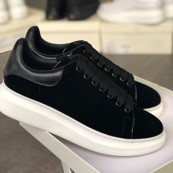 

velvet black mens women platform sneaker designer trainers calfskin leather reflective 3m multicolor eyelets laces wedding pretty shoe