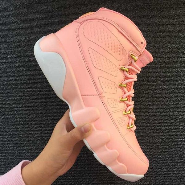 

оптовая jumpman 9 ix gs яркие туфли розовый белый женщины баскетбол 9s обучение девушки спортивные кроссовки высокого качества