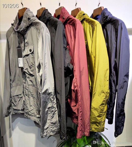 

new č.p. companycp 19ss очки молнии функция металла нейлон куртка мужчин и женщин куртки m-2xl, Black;brown