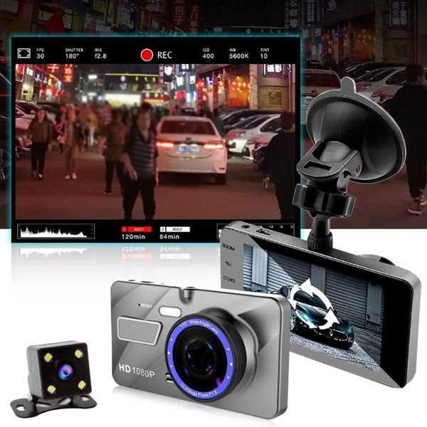 

car dvr dash cam camera 4.0" hd 1080p dashcam rear view camera video recorder night vision g-sensor motion detection dash cam