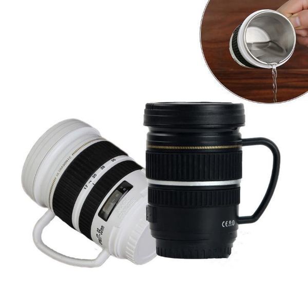 

camera lens mug cups 220ml creative portable stainless steel tumbler flask wine coffee mug cups travel vacuum water cup mma3137-a