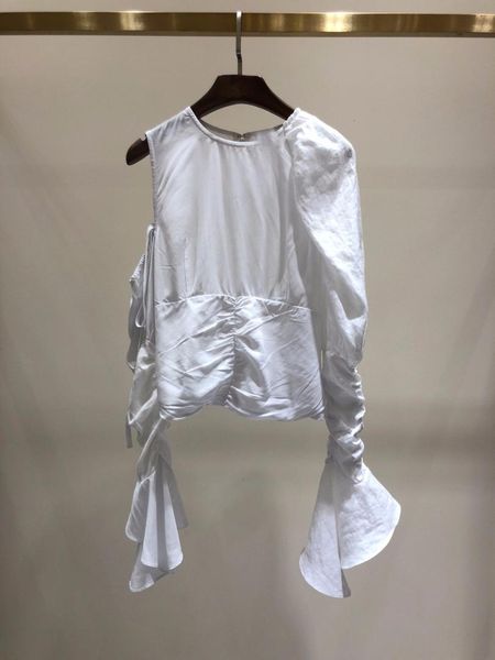 

2019 spring fashion women off shoulder flare sleeve shirt blouse ddxgz2, White