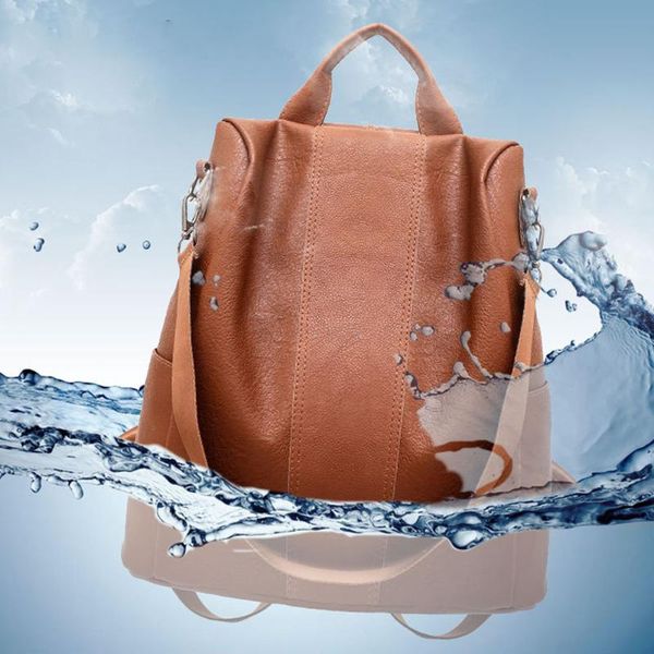 

tote lady pu leather fashion soft zipper anti theft stylish camping casual schoolbag women backpack travel