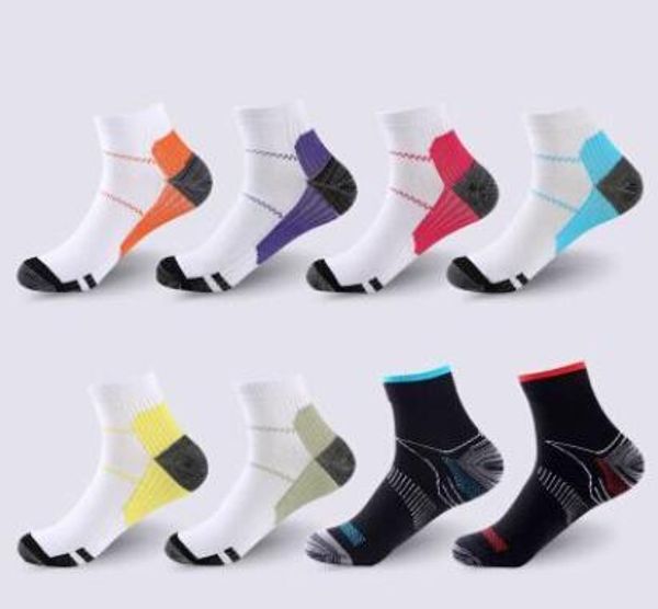 

breathable compression ankle socks anti-fatigue plantar fasciitis heel spurs pain short socks running socks for men women accessories, Black