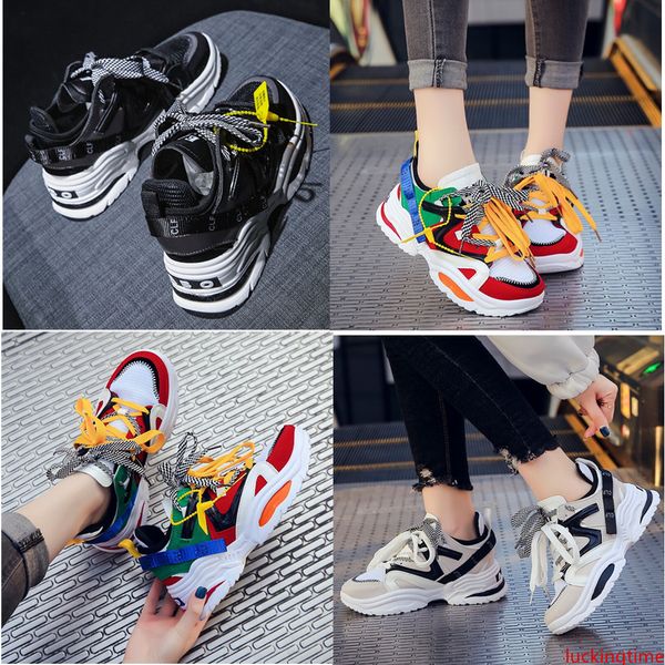 

comfortable unveils new triple s 17fw run shoe man woman mixed colors thick heel grandpa casual shoes size 35-45