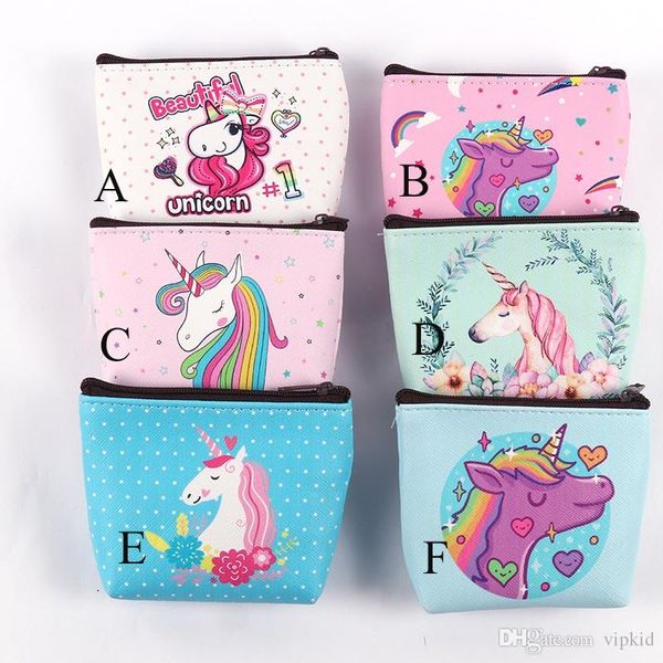 

lower price unicorn purses girls women wallet fold pocket bags pink rose cartoon stationery storage organizer bag kids gift purses, White