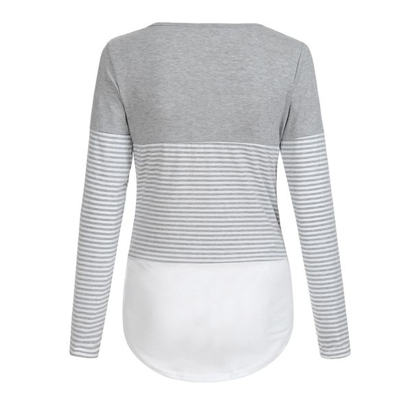 

maternity clothes women mom pregnant nursing 2019 baby maternity long sleeved striped blouse clothes l500924, White