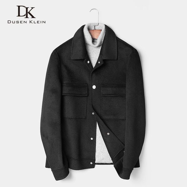 

men wool coat winter woolen jackets casual warm coat 2019 new 8817, Black