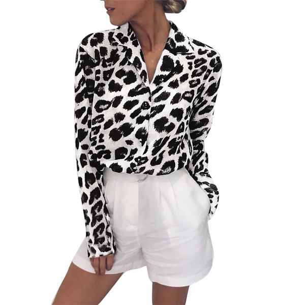 LEOPARD PRINT CHIFFON BLOUSE LONG 