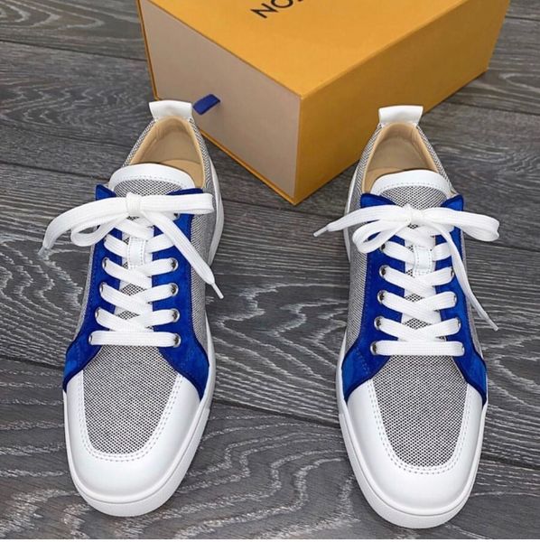 

2020 luxury designer rantulow flats -quality red bottom sneakers shoes for men,women brands new junior casual walking party dress eu35-47, Black