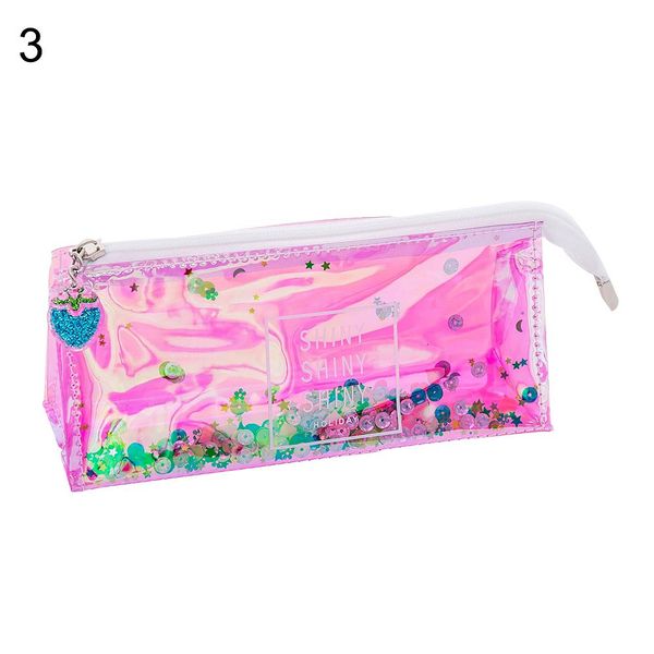 

hand gesture lip sequin liquid pen cute pencil case kawaii student zipper bag pouch gift school supplies
