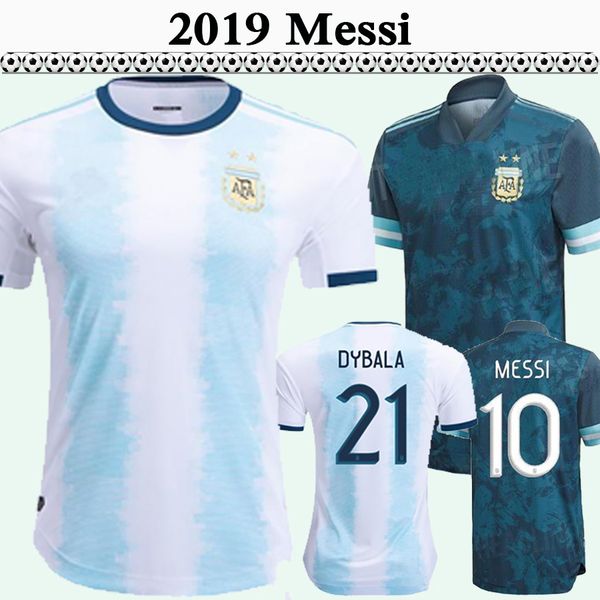 

new 2019 argentina national team mens messi di maria higuain soccer jerseys dybala home away football shirts aguero camisetas de futbol, Black;yellow
