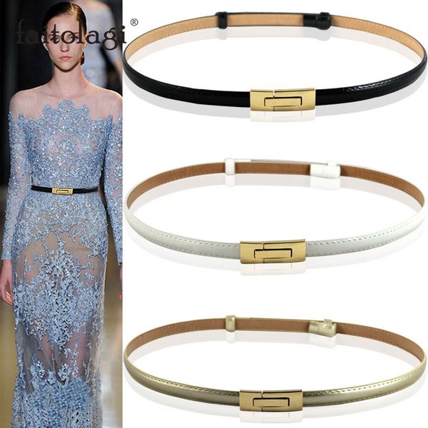 

thin leather belt for women adjustable black girls dress belts metal buckle skinny female waist belts cinturones para mujer, Black;brown