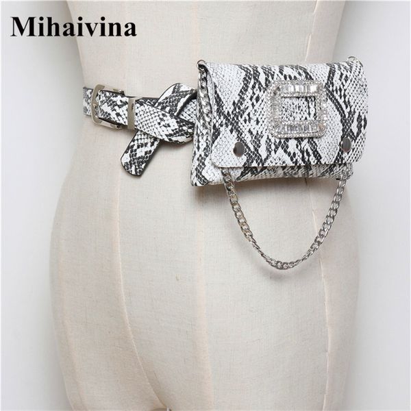 

mihaivina serpentine waist bag diamonds fanny pack women waist belt chain handbag on the belt luxury female pack bum bags