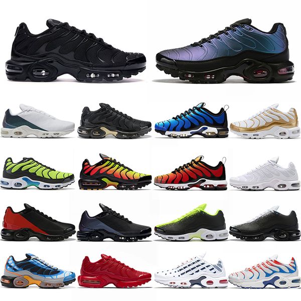

tn plus se mens running shoes triple black white volt hyper blue red men trainers sneakers sports size 36-45, White;red