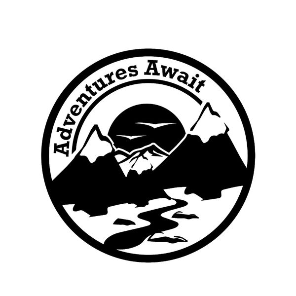 

16*16cm adventure await hiking mountain fashion personality creativity classic attractive car accessories