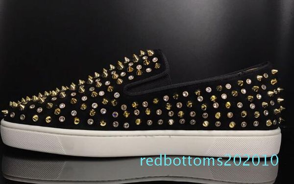 

перевозка груза падения случайных новый! 2017 моды кроссовки для мужчин с spikes loe top casual скейтбординг спорт обувь с красной подошвой, Black