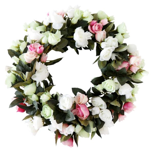 

europe style hydrangea fake rose flower wreath ring garland for home decor