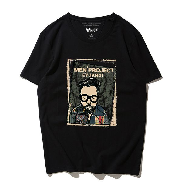 

японский отдел лето смешной письмо с коротким рукавом футболки мужские рубашки печатных футболки мужчин расслабляются современный gg50tx, White;black