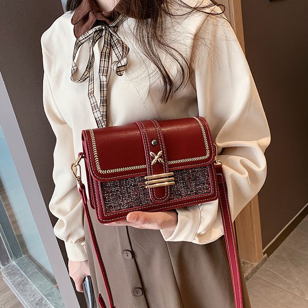 

women's bag designer's classic retro black blue red white one shoulder straddle bag