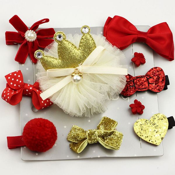 10Pcs Kids Baby Girls Children Toddler Flowers Hair Clip Bow Accessories Hairpin