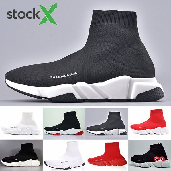 

2019 new paris speed trainers knit sock shoe original designers mens womens sneakers high casual shoes with box eeq99