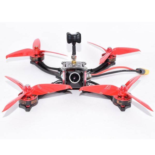 

wat-tec red hare fpv racing drone with omvt f4 fc osd blheli_s 35a 4 in 1 esc 5.8g 48ch vtx bnf - frsky xm+receiver