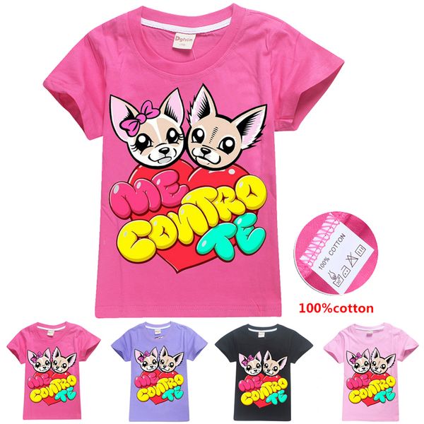 

me contro te cute dogs printed kids t-shirts 4 colors 6-14t girls 100% cotton t shirt kids designer clothes girls ss300, Blue