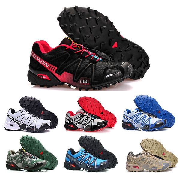 

Hot Mens Solomon Speed Cross 3CS III zapatos hombre Sport Sneakers Black White green red athletic Speedcross Running Shoes Size 40-46
