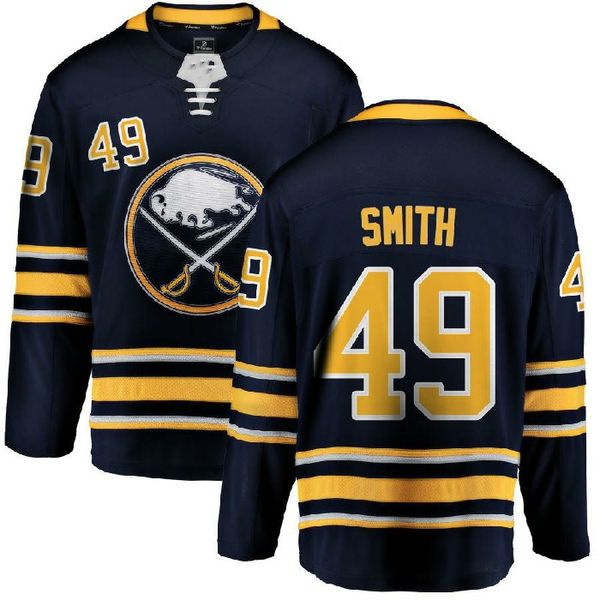

youth premier 49 c.j. smith jersey men's navy blue hockey jerseys home buffalo breakaway player away team color sabres white 50th seaso, Black;red