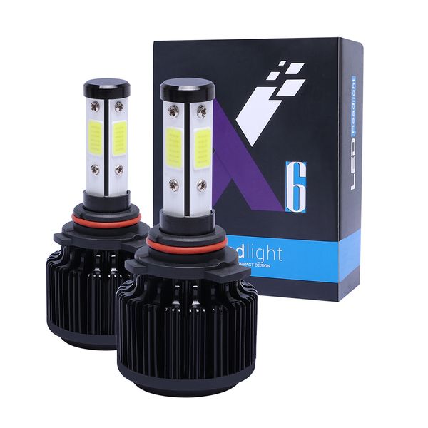 

1pc/2pcs car headlights h7 led h4 led h11 9012 h13 5202 9004 9005 9006 9007 4-sides headlight kit hi/lo power bulb 6500k