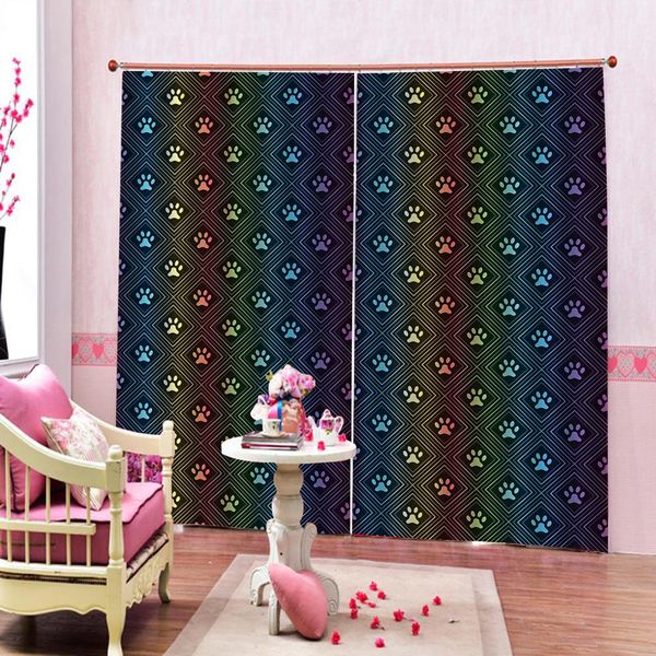 

p blackout window drapes 3d curtains for living room foot print curtains decoration