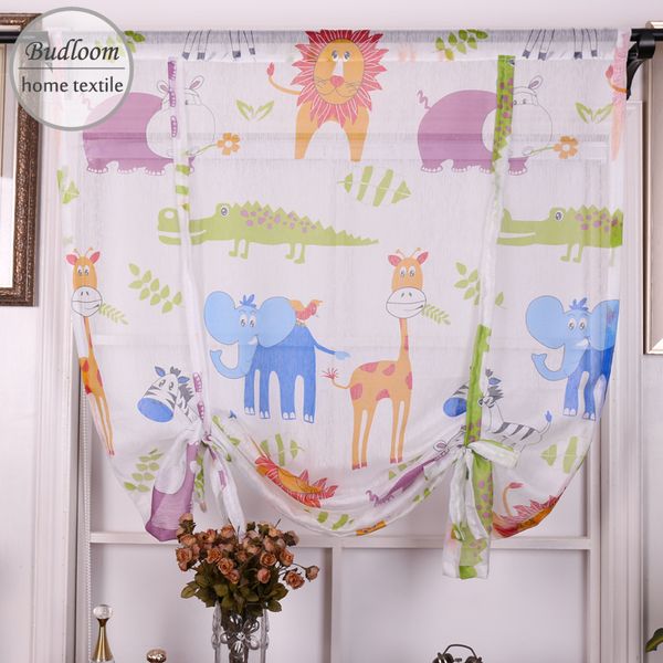 

budloom printed animals tulle short curtains for kids bedroom kitchen short voile lion elephant sheer curtains for baby room