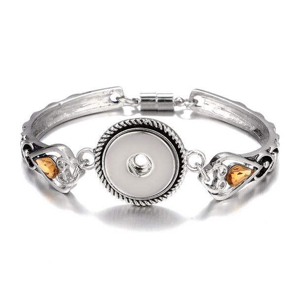 

2019 snap button bracelet bohemian magnet snap jewelry watches women 18mm snap buttons interchangeable charm bracelet, Golden;silver