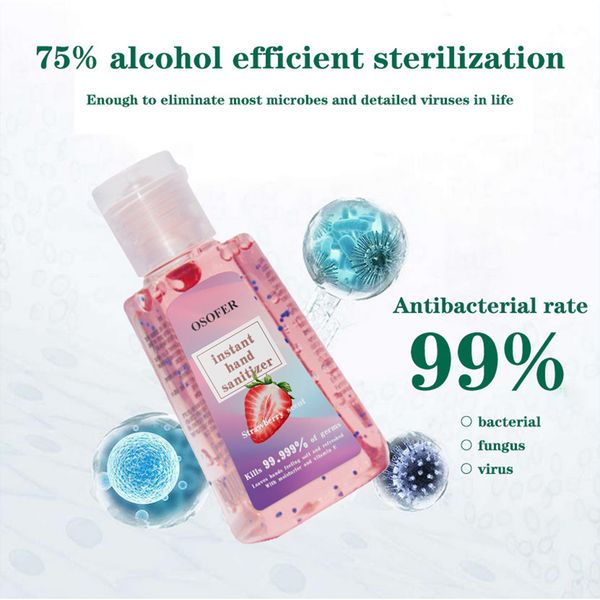 

60ml hand sanitizer anti-bacteria anti-virus moisturizing travel portable instant strawberry fen-flavor cleansing hand sanitizer