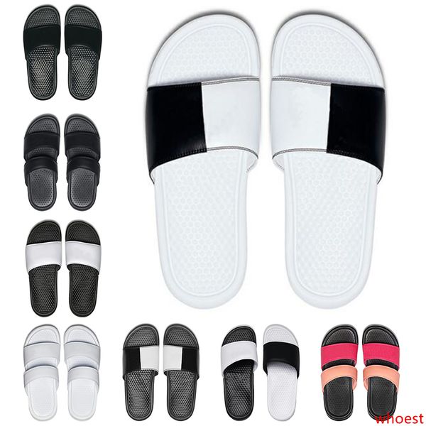 

men women designer slippers benassi summer huaraches slippers black white loafers fashion flats leather luxury slides